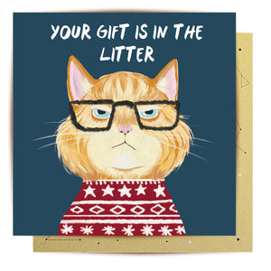 Greeting Card Grumpy Christmas Cat | La La Land