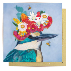 Greeting Card Floral Kingfisher | La La Land