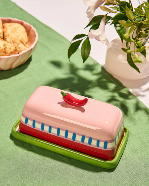 Seaview Stoneware Hot Chilli Butter Dish | La La Land