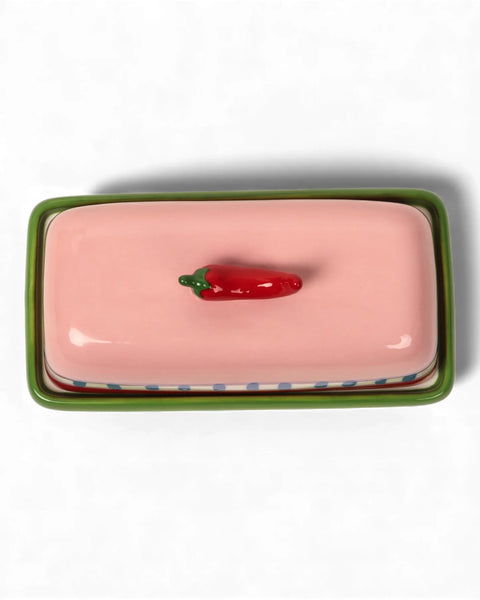 Seaview Stoneware Hot Chilli Butter Dish | La La Land