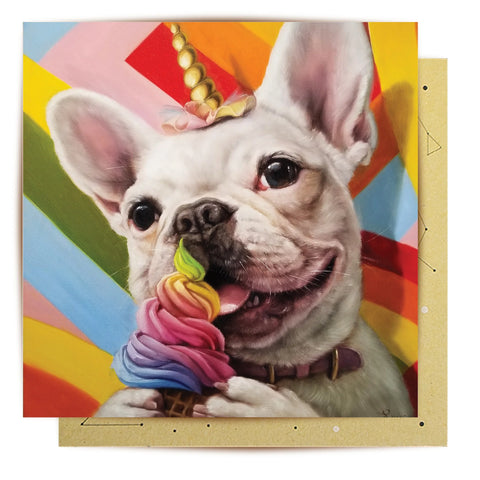Rainbow French Bulldog Greeting Card | La La Land