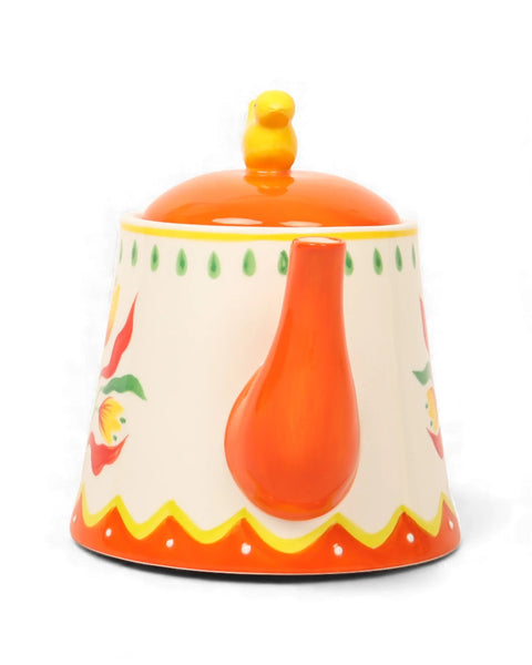 Retro Folk Stoneware Hand Painted Teapot | La La Land