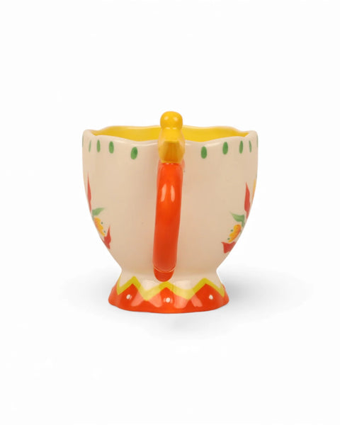Retro Folk Stoneware Hand Painted Mug | La La Land