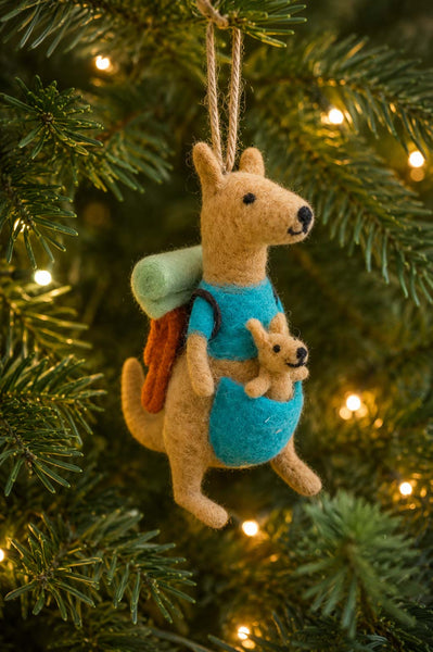 Felt Ornament Kangaroo With Baby | La La Land