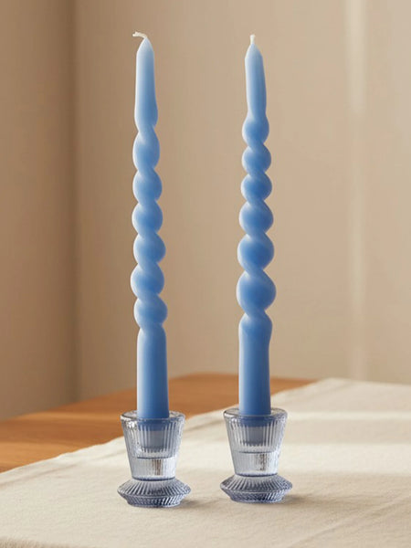 Spiral Taper Candle Cerulean Blue | La La Land