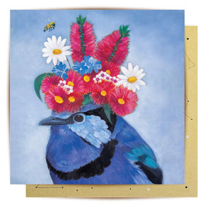 Greeting Card Floral Fairy Wren | La La Land