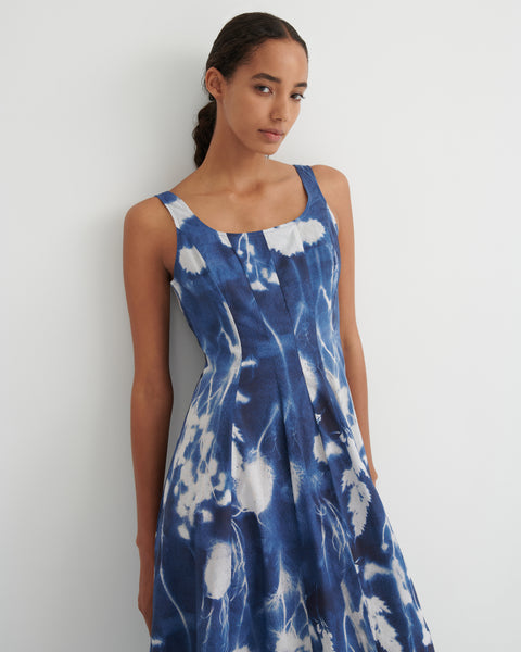 MIDNIGHT DRESS - Cyanotype Floral | Kowtow