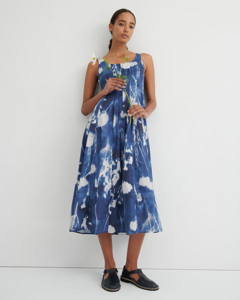 MIDNIGHT DRESS - Cyanotype Floral | Kowtow