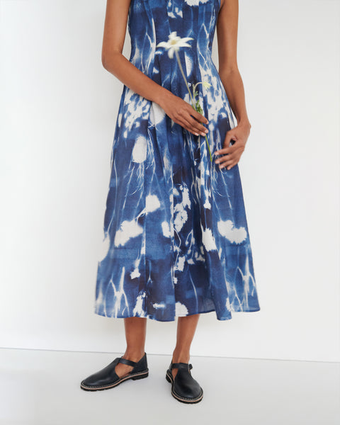 MIDNIGHT DRESS - Cyanotype Floral | Kowtow