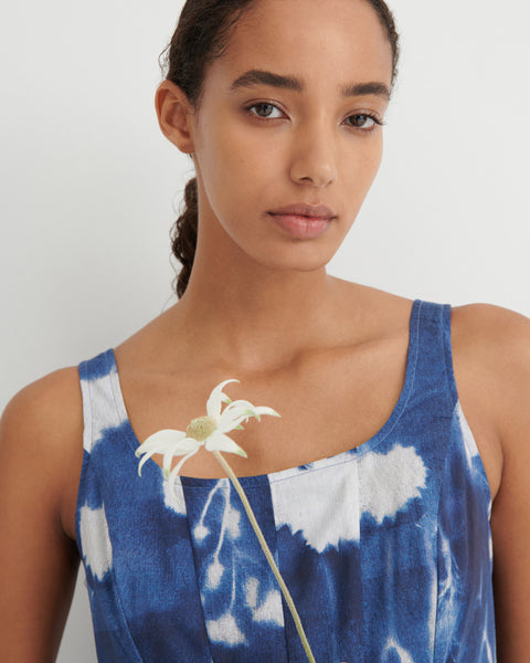 MIDNIGHT DRESS - Cyanotype Floral | Kowtow