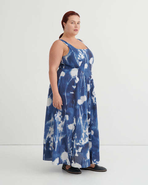 MIDNIGHT DRESS - Cyanotype Floral | Kowtow