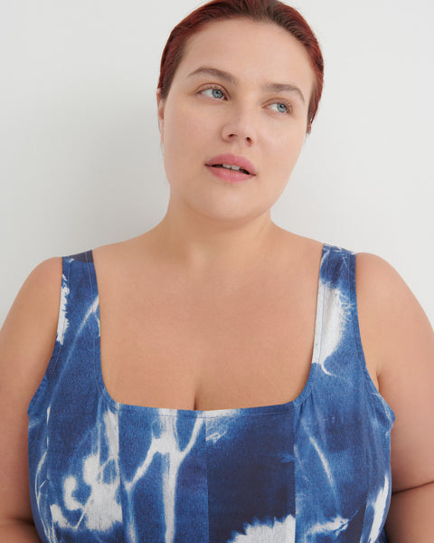 MIDNIGHT DRESS - Cyanotype Floral | Kowtow