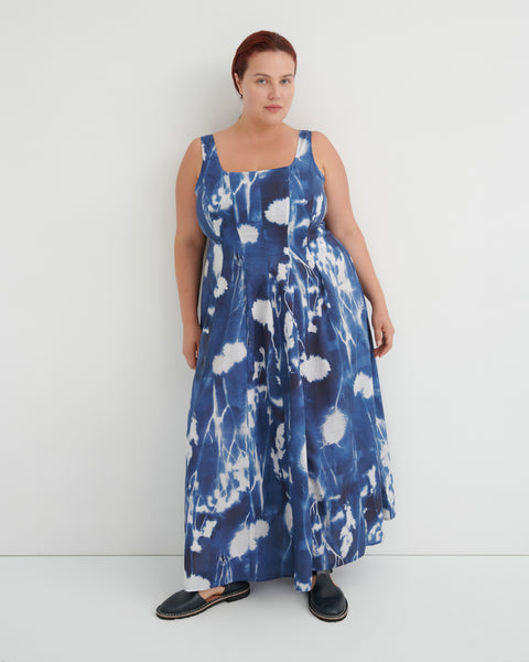 MIDNIGHT DRESS - Cyanotype Floral | Kowtow