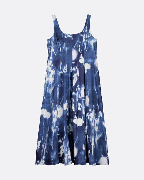 MIDNIGHT DRESS - Cyanotype Floral | Kowtow