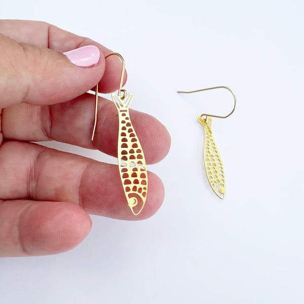 Mini Fishy Earring in Gold | Denzandco