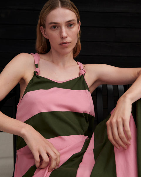 MOTTO DRESS - Begonia Stripe | Kowtow