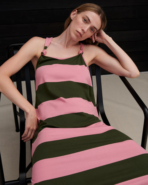 MOTTO DRESS - Begonia Stripe | Kowtow