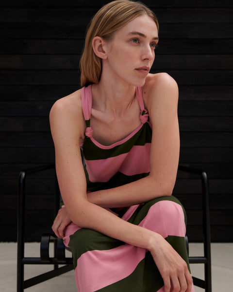 MOTTO DRESS - Begonia Stripe | Kowtow