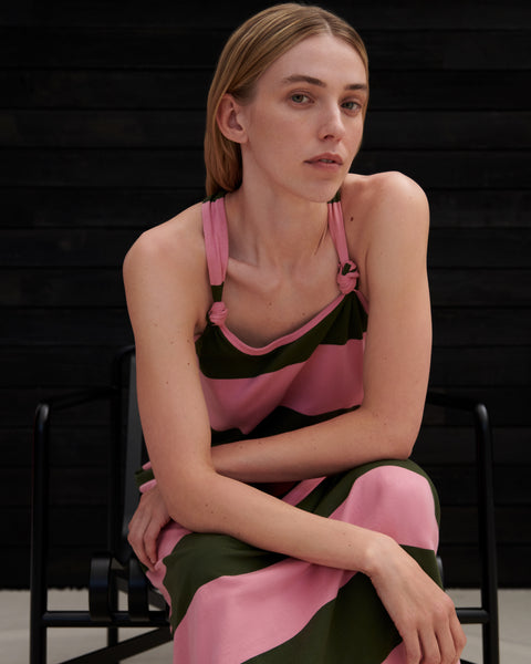 MOTTO DRESS - Begonia Stripe | Kowtow