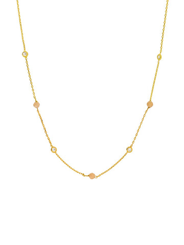 RoseQuartz and Crystal Chain Necklace | Tiger Tree