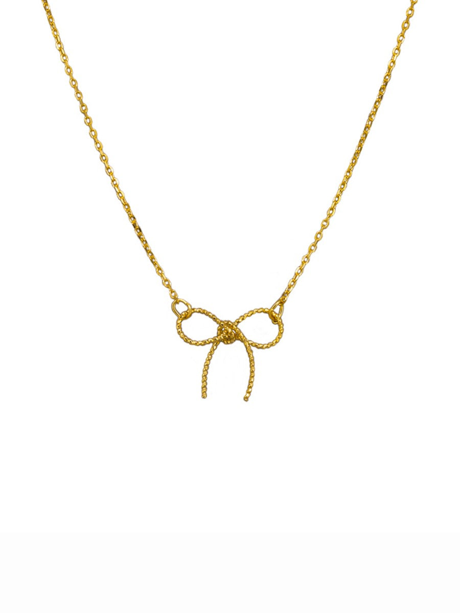 Gold Petite Florence Bow Necklace | Tiger Tree