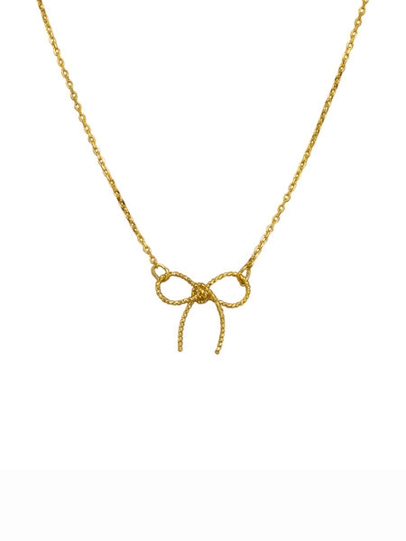 Gold Petite Florence Bow Necklace | Tiger Tree