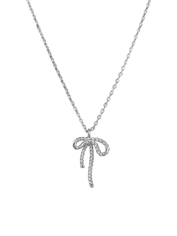 Silver Rope Bow Necklace | Tiger Tree