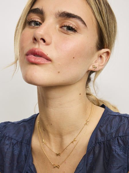Gold Ribbon Bow Necklace | Tiger Tree