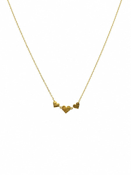 Gold Hearts in Three Necklace | Tiger Tree