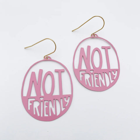 Not Friendly earrings in Pink | Denzandco