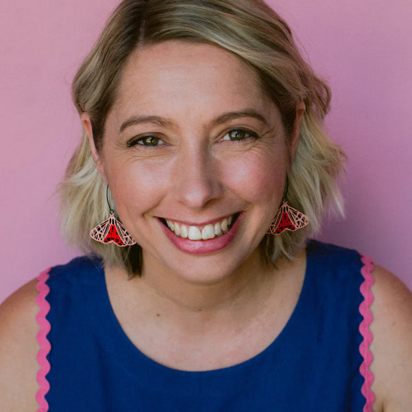 Midi Moth earrings in Ornate Tiger | Denzandco