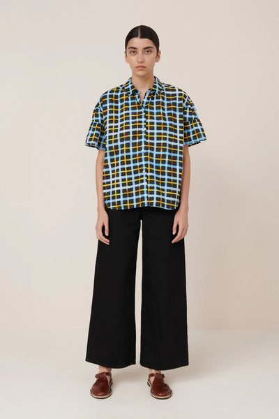 Painterly Blouse - Neon Tartan | Kowtow