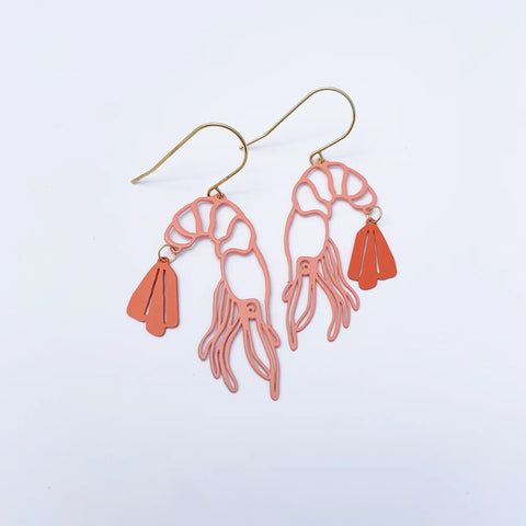 Midi Prawns Earring | Denzandco | Coral