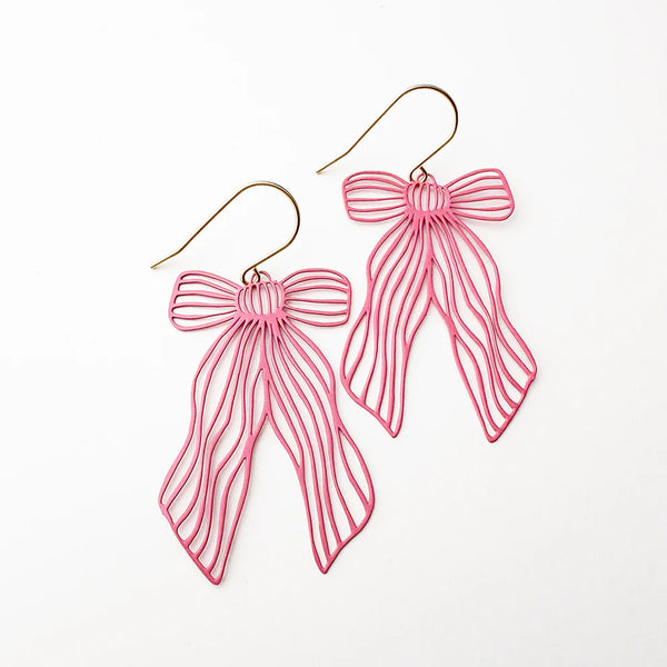 Pretty Bow earrings in Pink  | Denzandco