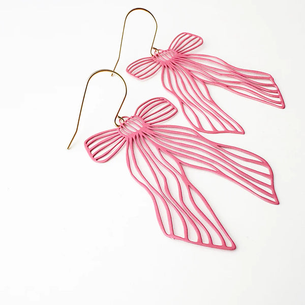 Pretty Bow earrings in Pink  | Denzandco