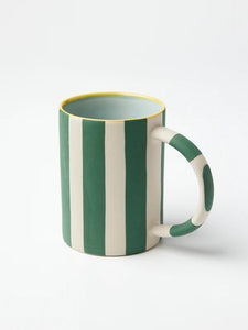 HAPPY STRIPE GREEN MUG | Jones and Co
