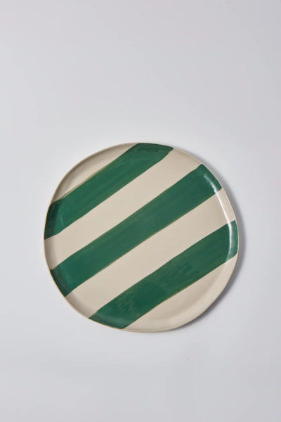 Cabana Stripe Platter - Green | Jones and Co