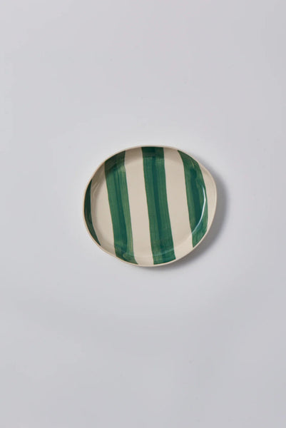Cabana Stripe Plate - Green | Jones and Co
