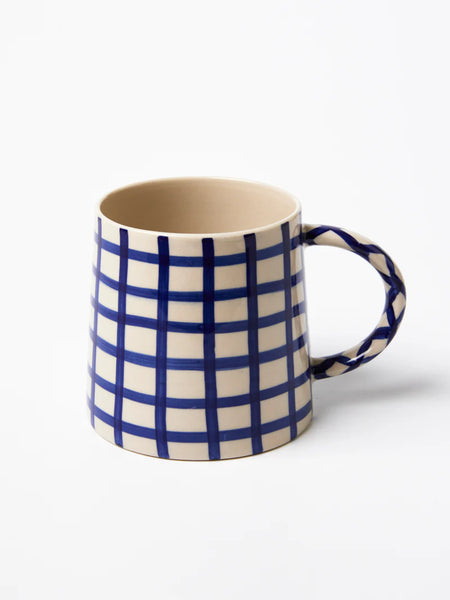 LARDER CHECK MUG NAVY | Jones & Co