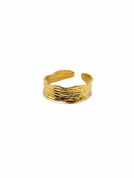 Gold Textured Cuff Ring | Tiger Tree
