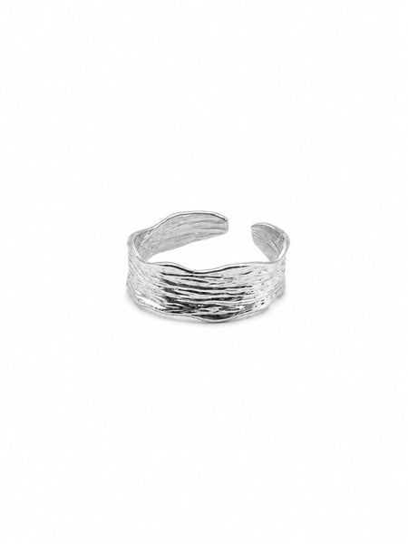 Silver Textured Cuff Ring | Tiger Tree