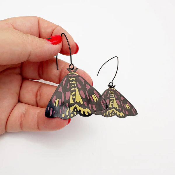 Midi Moth earrings in Sheep Moth | Denzandco