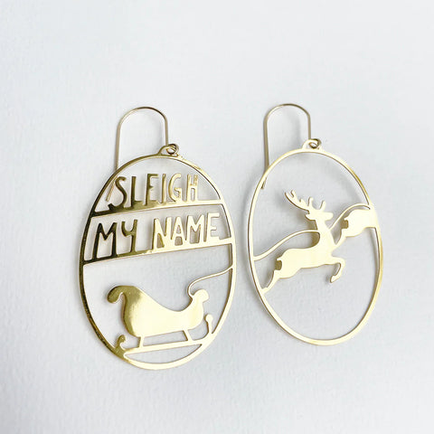 Sleigh My Name Earring | Denzandco | Gold