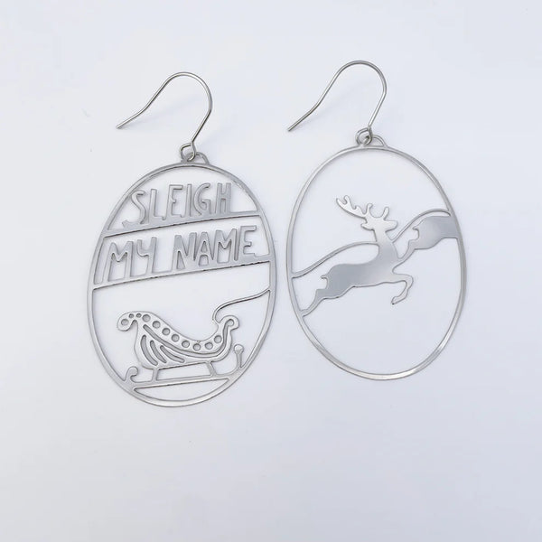 Sleigh My Name Earring | Denzandco | Silver