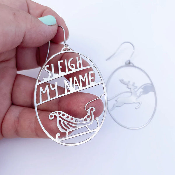 Sleigh My Name Earring | Denzandco | Silver