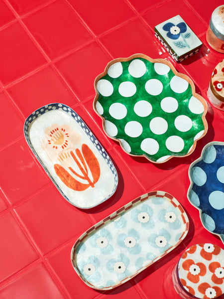 PARADIS PINK FLOWER TRAY | Jones & Co