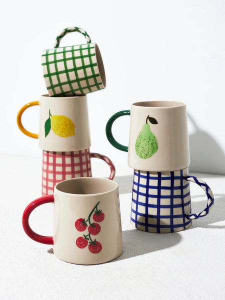 LARDER CHECK MUG NAVY | Jones & Co