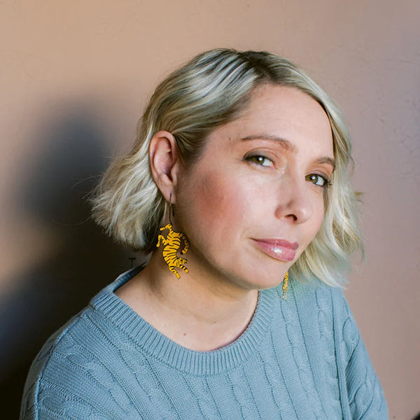 Tiger earrings in Orange/Black | Denzandco