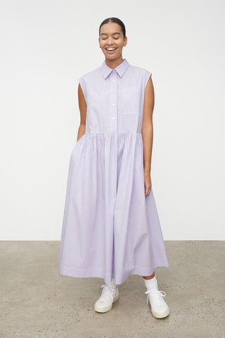Jamie Dress | Kowtow | Lilac Stripe