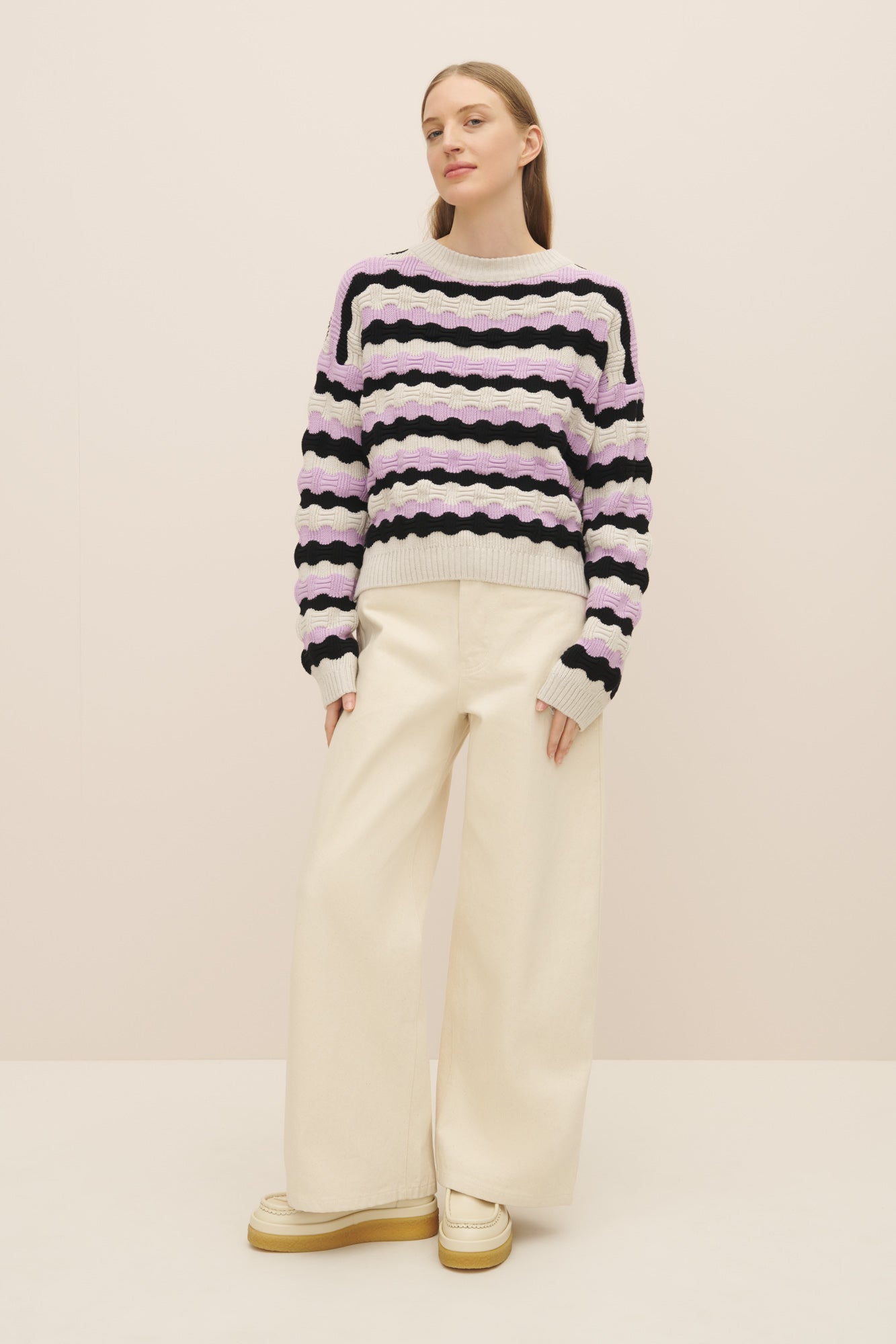 Memphis Jumper | Kowtow | Lilac Stripe